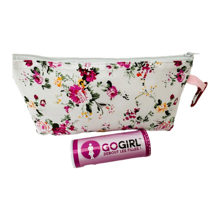 GoGirl Rose dans sa pochette Liberty équipée d'un mousqueton